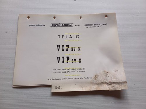 Garelli 50 VIP 3V-4V N-Self Mix-Trussardi 1985 catalogo ricambi TELAIO …