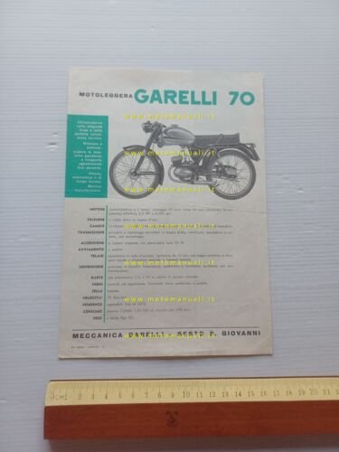 Garelli 70 1958 depliant ITALIANO originale