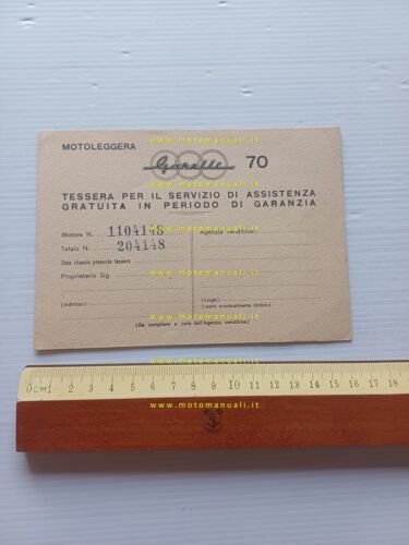 Garelli 70 garanzia nuova originale