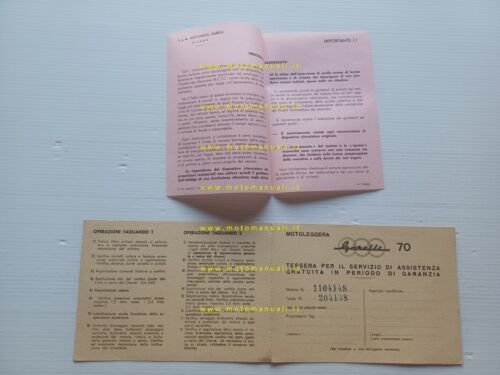 Garelli 70 garanzia nuova originale