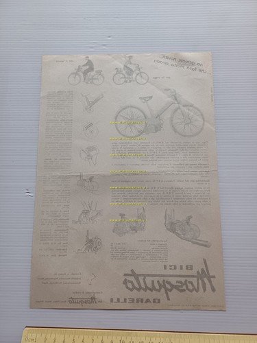Garelli Bici Mosquito 49 anni 50 depliant ITALIANO originale