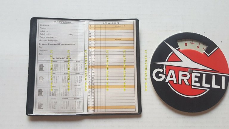 Garelli disco orario anni 60+ agendina 1972 gadget originali no …