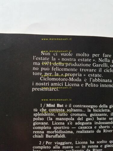 Garelli Fa Moda ciclomotori 1971 depliant ITALIANO originale brochure