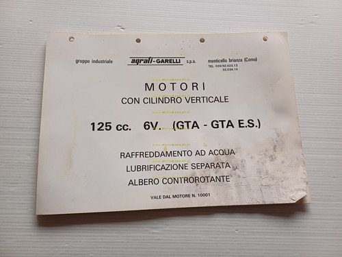 Garelli GTA 125 -GTA 125 Electric Starter 1985 catalogo ricambi …