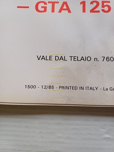 Garelli GTA 125 -GTA 125 Electric Starter 1985 catalogo ricambi …