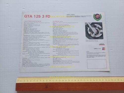 Garelli GTA 125 3 FD depliant ITALIANO originale