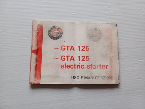 Garelli GTA 125-GTA 125 electric starter 1986 manuale uso manutenzione …