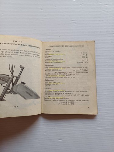 Garelli Gulp Matic 50 1970 manuale uso manutenzione libretto originale …