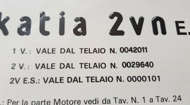 Garelli Katia 50 1VN-2VN-ES catalogo ricambi TELAIO ORIGINALE parts catalogue