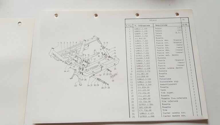 Garelli Katia 50 1VN-2VN-ES catalogo ricambi TELAIO ORIGINALE parts catalogue