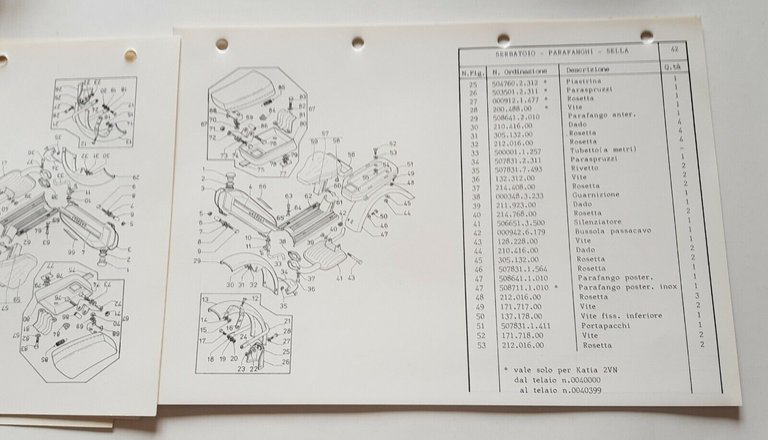 Garelli Katia 50 1VN-2VN-ES catalogo ricambi TELAIO ORIGINALE parts catalogue