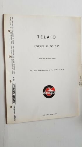 Garelli KL 50 Cross 1980 catalogo ricambi TELAIO ORIGINALE spare …