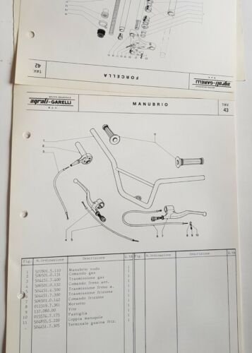 Garelli KL 50 Cross 1980 catalogo ricambi TELAIO ORIGINALE spare …