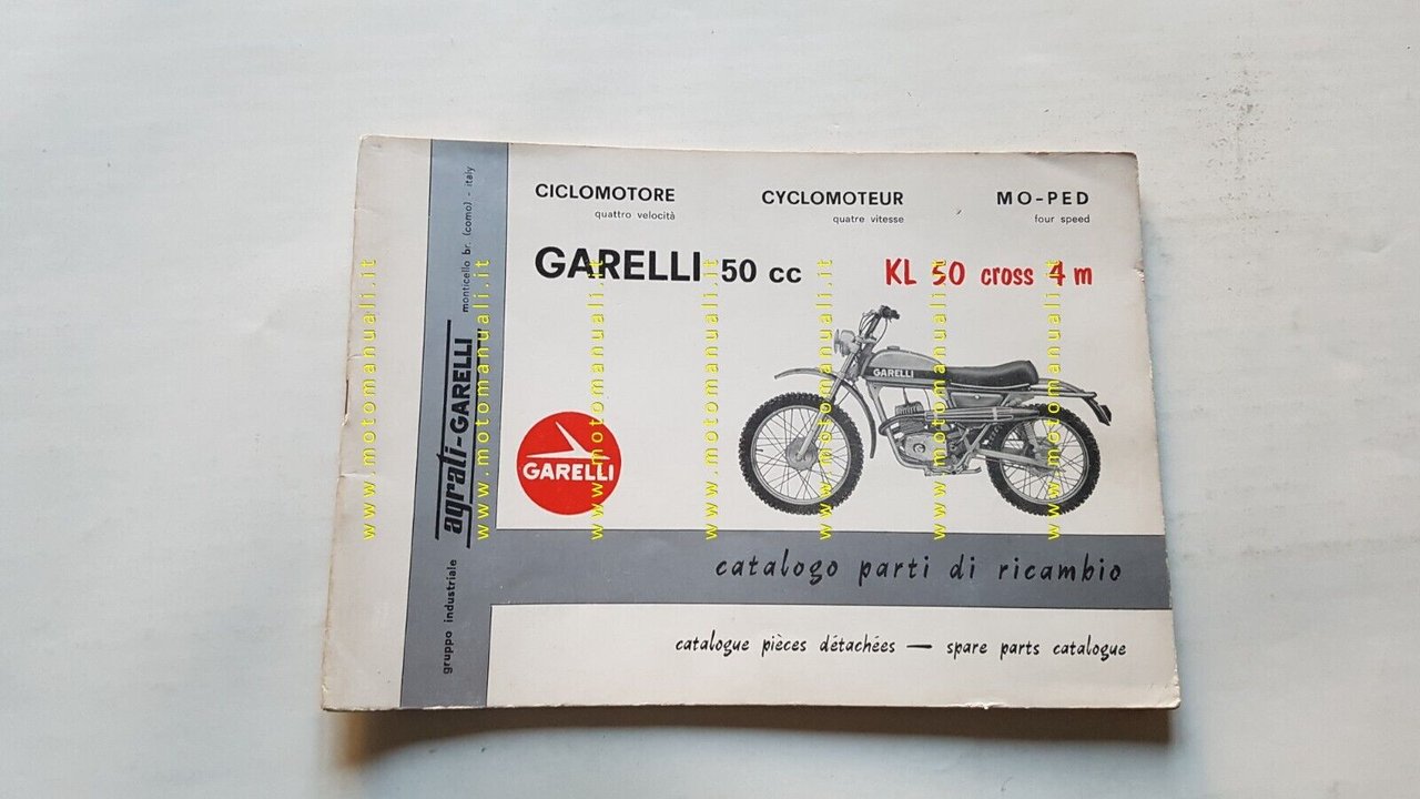 Garelli KL 50 Cross 4M 1974 catalogo ricambi originale spare …