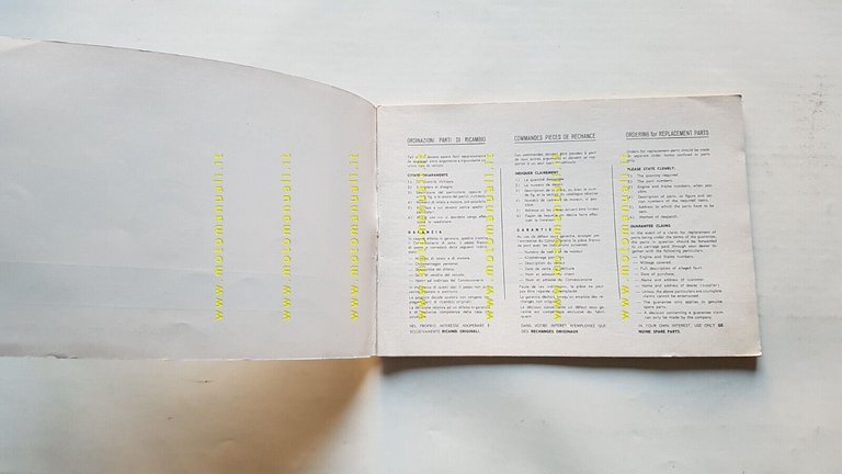 Garelli KL 50 Cross 4M 1974 catalogo ricambi originale spare …