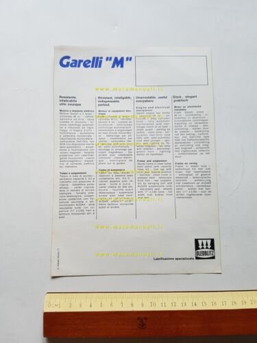 Garelli M 50 1971 depliant italiano originale