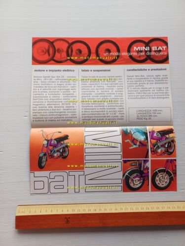 Garelli Mini Bat 50 anni 60 depliant originale italiano