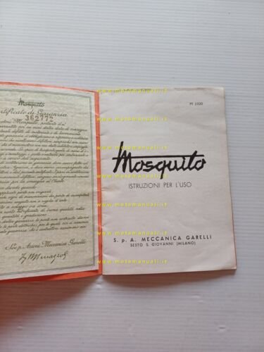 Garelli Mosquito 38 1949 manuale uso manutenzione libretto originale