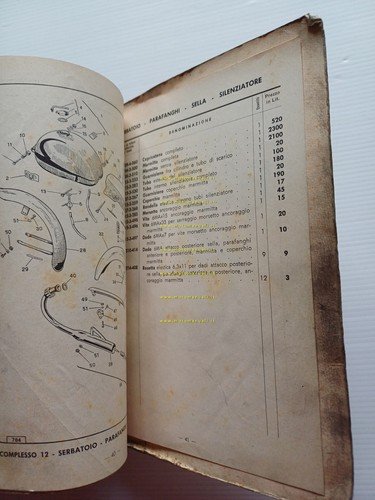 GARELLI Mosquito 38 B - Motoleggera 70 catalogo ricambi originale