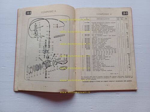 Garelli Mosquito 38-B 1953 catalogo ricambi originale