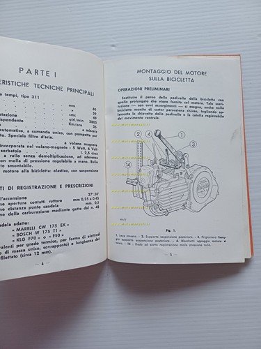 Garelli Mosquito 38 B 1954 manuale uso manutenzione originale