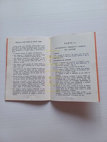 Garelli Mosquito 38 B 1954 manuale uso manutenzione originale