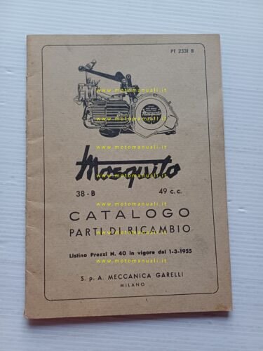 Garelli Mosquito 38-B 1955 catalogo ricambi originale