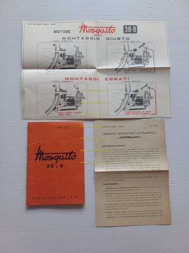 Garelli Mosquito 38 B 1955 manuale uso manutenzione libretto originale