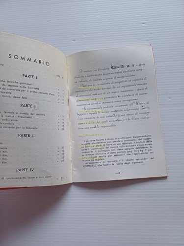 Garelli Mosquito 38 B 1955 manuale uso manutenzione libretto originale