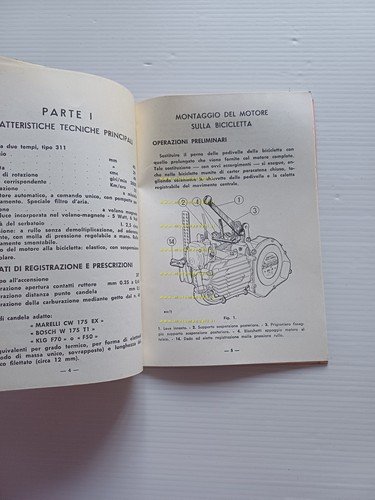 Garelli Mosquito 38 B 1955 manuale uso manutenzione libretto originale