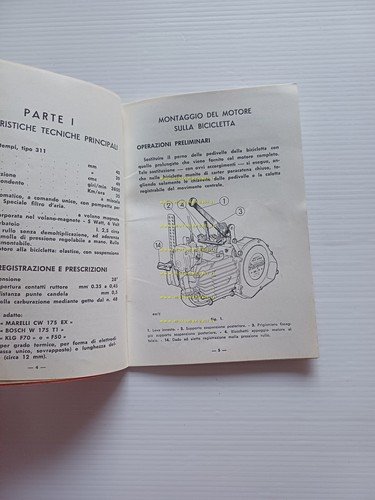Garelli Mosquito 38 B 1955 manuale uso manutenzione libretto originale