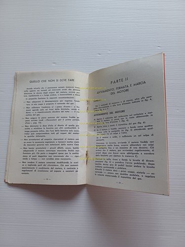 Garelli Mosquito 38 B 1955 manuale uso manutenzione libretto originale