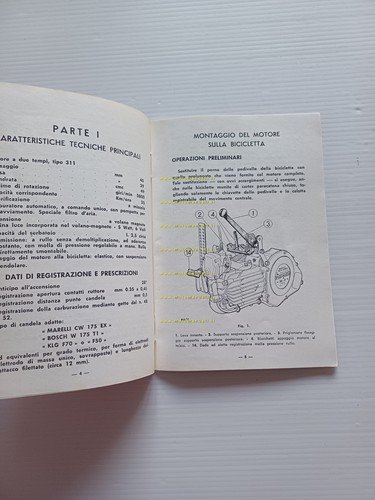 Garelli Mosquito 38 B Velomosquito 1955 manuale uso manutenzione originale