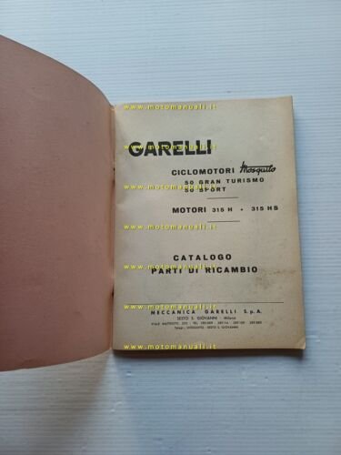 GARELLI Mosquito 50 Sport - Gran Turismo 1958 catalogo ricambi …