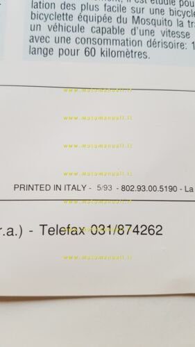 Garelli Mosquito kit 36 1993 depliant originale ITALIANO