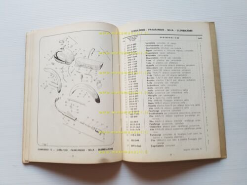 Garelli motoleggera 70 1958 catalogo ricambi originale spare part catalog