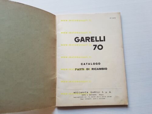 Garelli motoleggera 70 1958 catalogo ricambi originale spare part catalog