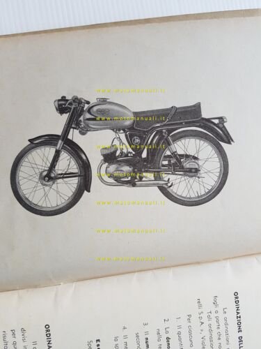 Garelli motoleggera 70 1958 catalogo ricambi originale spare part catalog