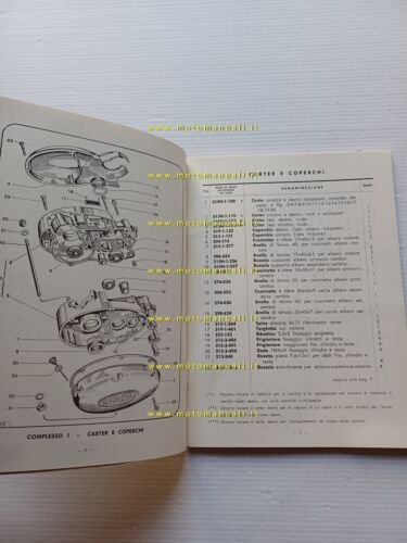 Garelli motoleggera 70 1958 catalogo ricambi originale spare part catalog