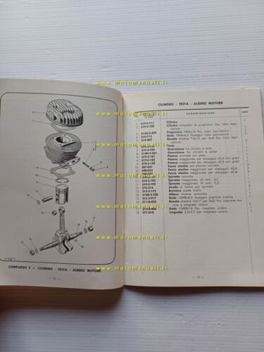 Garelli motoleggera 70 1958 catalogo ricambi originale spare part catalog