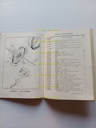 Garelli motoleggera 70 1958 catalogo ricambi originale spare part catalog