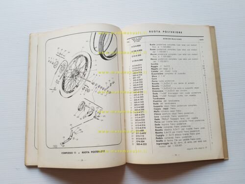 Garelli motoleggera 70 1958 catalogo ricambi originale spare part catalog