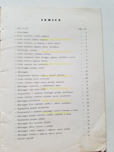 Garelli motore 50 Gulp 3M-Record-Cross-Turismo 1970 manuale officina originale