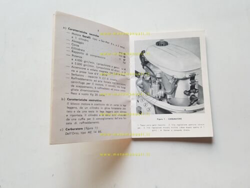 Garelli motore Fuoribordo Gar.Mar 4 Elica-Idrogetto manuale uso originale