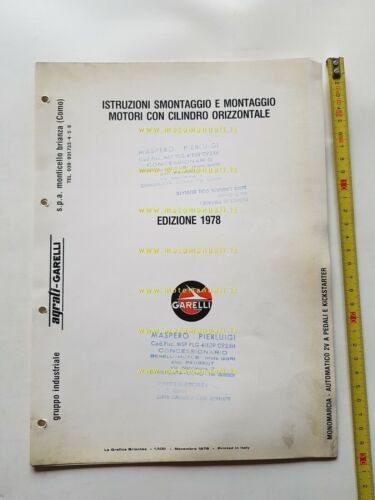 Garelli motori 50 cilindro orizzontale 1978 manuale officina shop manual