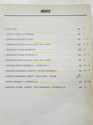 Garelli motori 50 cilindro orizzontale 1978 manuale officina shop manual
