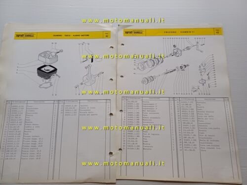 Garelli MOTORI 50 Cilindro Verticale 3-4 V 1981 catalogo ricambi …