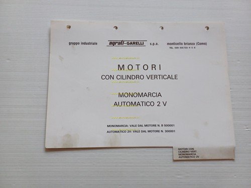 Garelli MOTORI 50 Cilindro Verticale1-2 V anni 80 catalogo ricambi …