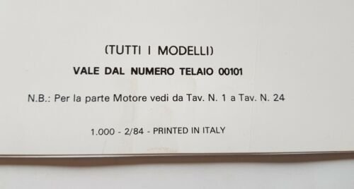 Garelli NOI 50 modelli 1984 catalogo ricambi TELAIO ORIGINALE parts …