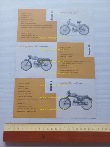 Garelli produzione modelli 1957 Mosquito depliant ITALIANO originale